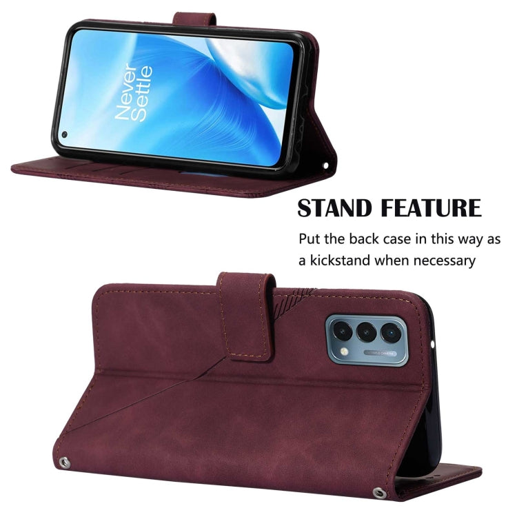 For OnePlus Nord N200 5G Crossbody 3D Embossed Flip Leather Phone Case