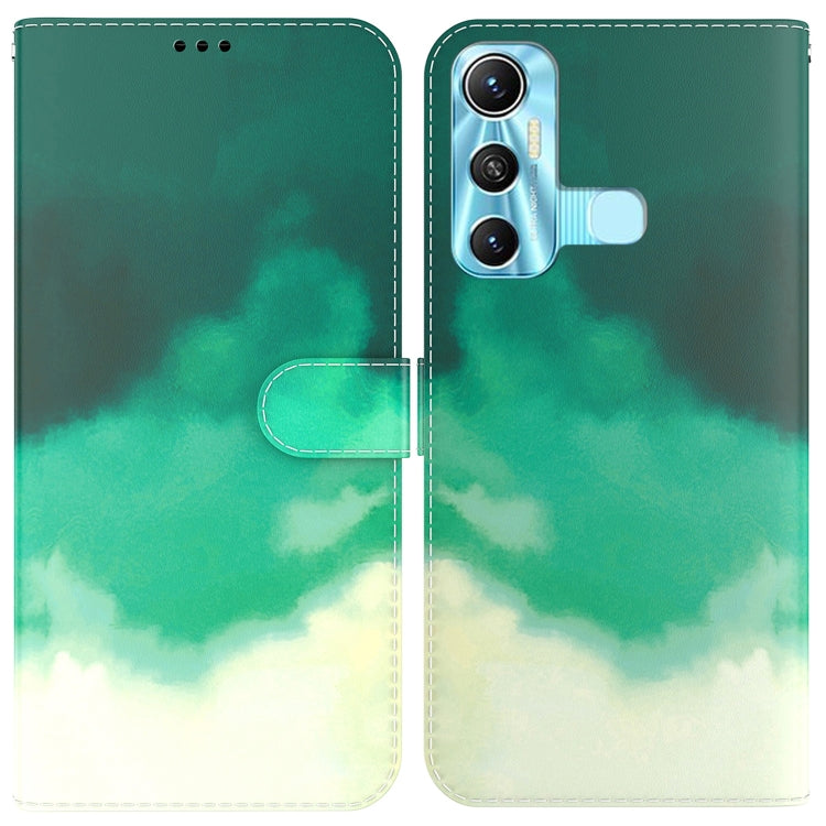 For Infinix Hot 11 X662 Watercolor Pattern Horizontal Flip Leather Phone Case