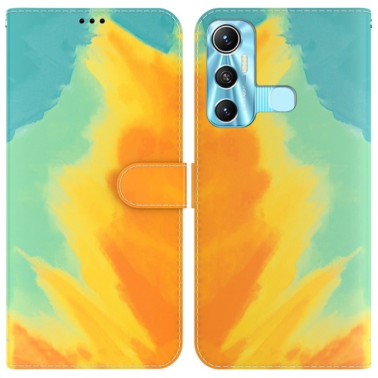 For Infinix Hot 11 X662 Watercolor Pattern Horizontal Flip Leather Phone Case