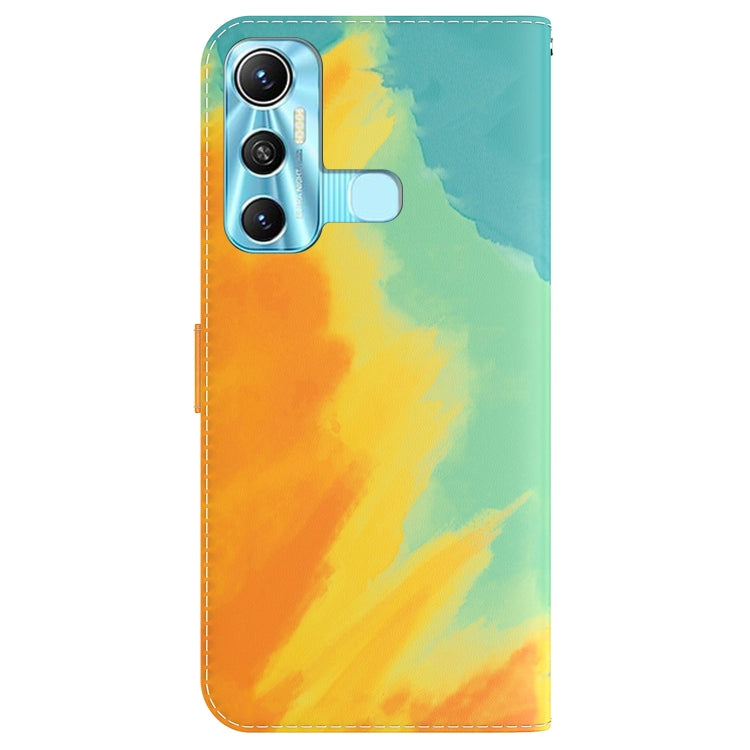 For Infinix Hot 11 X662 Watercolor Pattern Horizontal Flip Leather Phone Case
