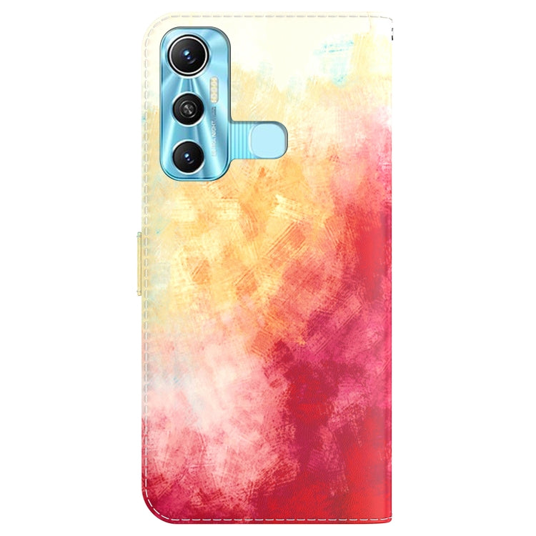 For Infinix Hot 11 X662 Watercolor Pattern Horizontal Flip Leather Phone Case