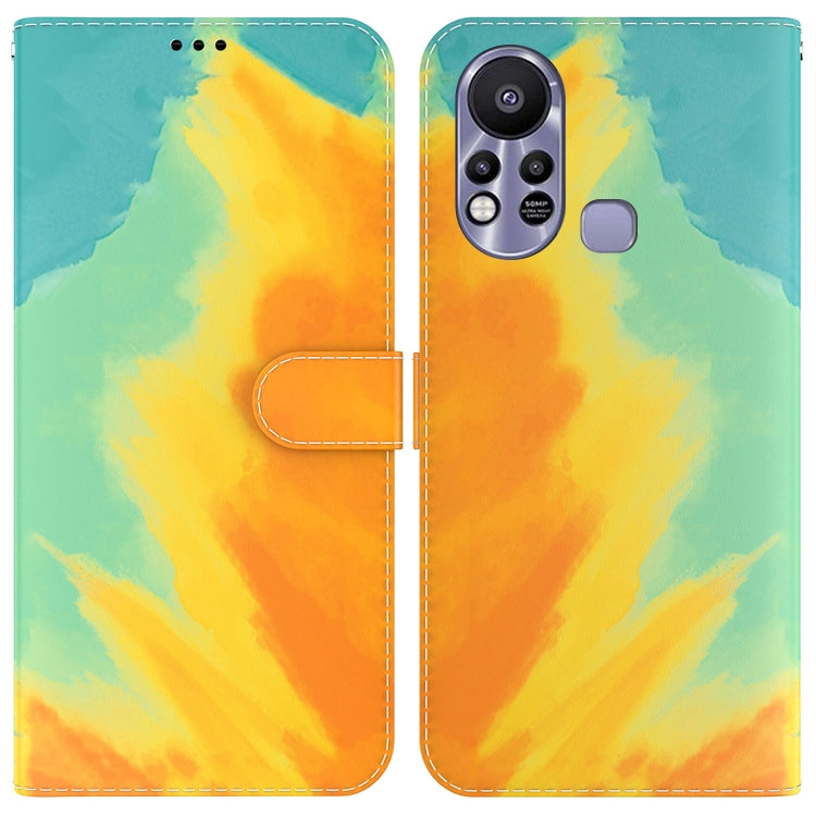 For Infinix Hot 11s X6812 Watercolor Pattern Horizontal Flip Leather Phone Case