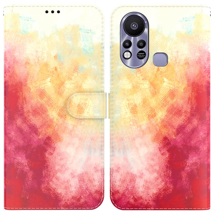 For Infinix Hot 11s X6812 Watercolor Pattern Horizontal Flip Leather Phone Case