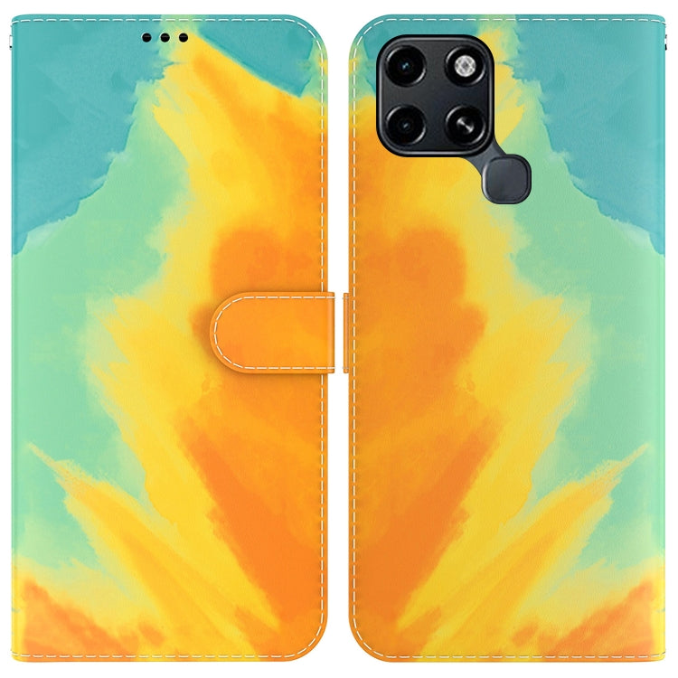 For Infinix Smart 6 Watercolor Pattern Horizontal Flip Leather Phone Case