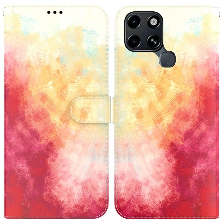 For Infinix Smart 6 Watercolor Pattern Horizontal Flip Leather Phone Case