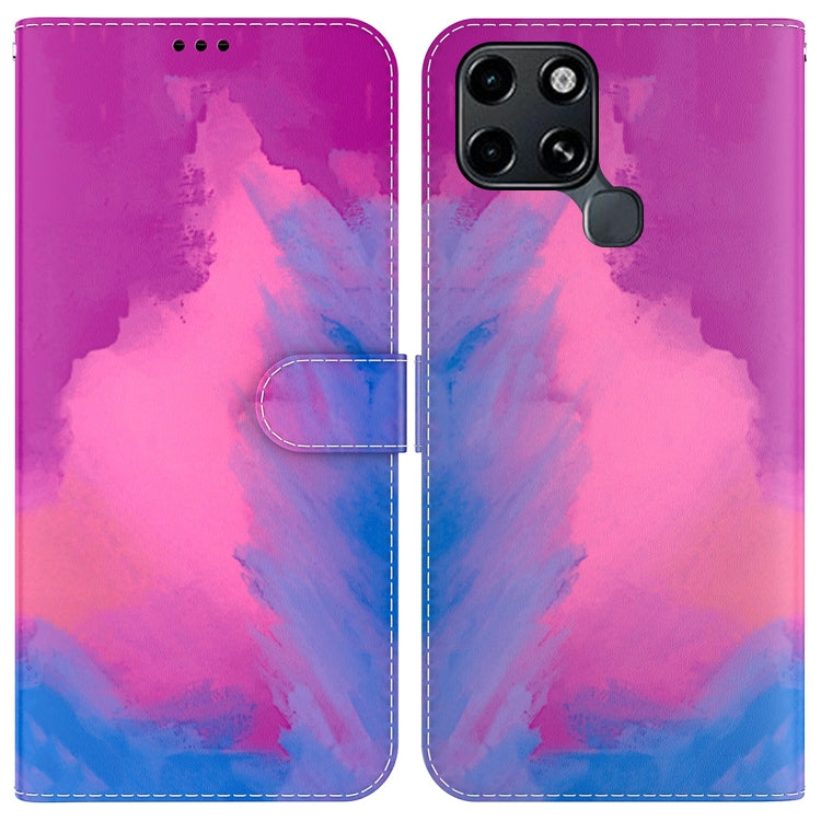 For Infinix Smart 6 Watercolor Pattern Horizontal Flip Leather Phone Case