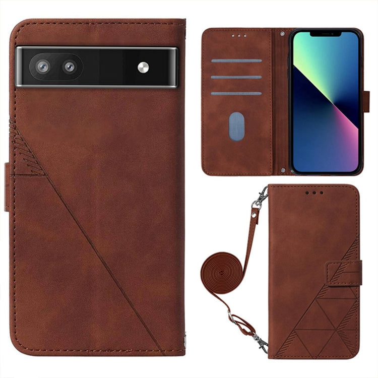 For Google Pixel 6a Crossbody 3D Embossed Flip Leather Phone Case