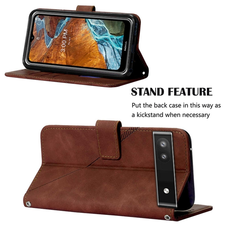 For Google Pixel 6a Crossbody 3D Embossed Flip Leather Phone Case