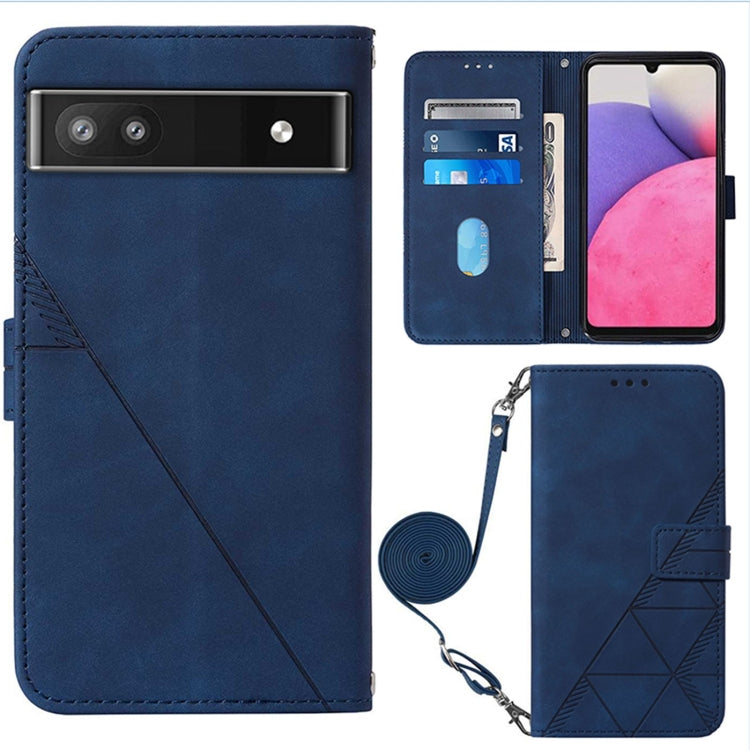 For Google Pixel 6a Crossbody 3D Embossed Flip Leather Phone Case