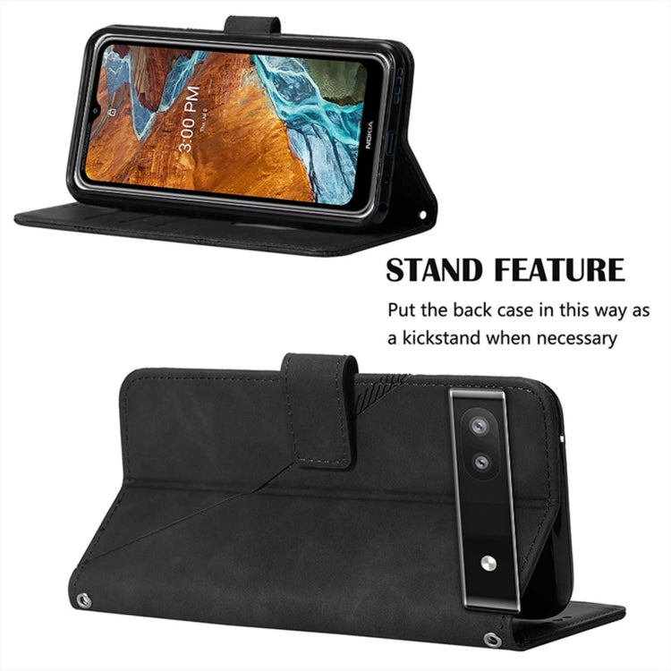For Google Pixel 6a Crossbody 3D Embossed Flip Leather Phone Case
