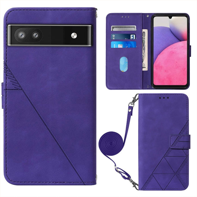 For Google Pixel 6a Crossbody 3D Embossed Flip Leather Phone Case