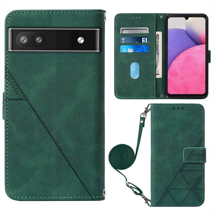 For Google Pixel 6a Crossbody 3D Embossed Flip Leather Phone Case