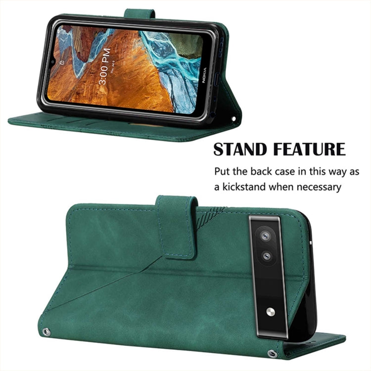 For Google Pixel 6a Crossbody 3D Embossed Flip Leather Phone Case