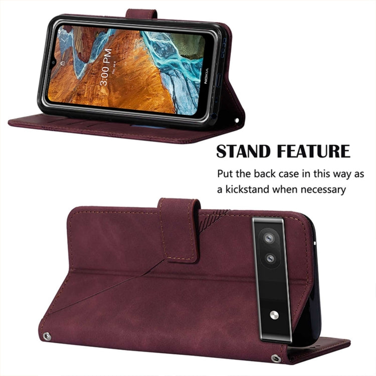 For Google Pixel 6a Crossbody 3D Embossed Flip Leather Phone Case