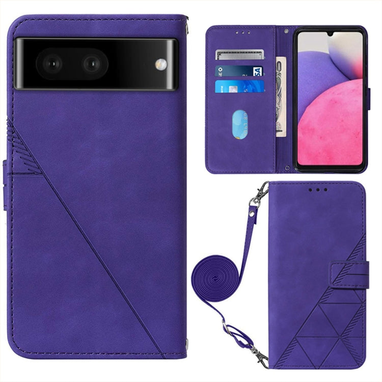 For Google Pixel 7 5G Crossbody 3D Embossed Flip Leather Phone Case