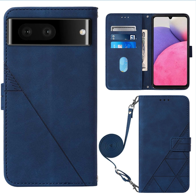 For Google Pixel 7 Pro 5G Crossbody 3D Embossed Flip Leather Phone Case