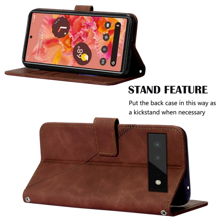 For Google Pixel 6 Crossbody 3D Embossed Flip Leather Phone Case