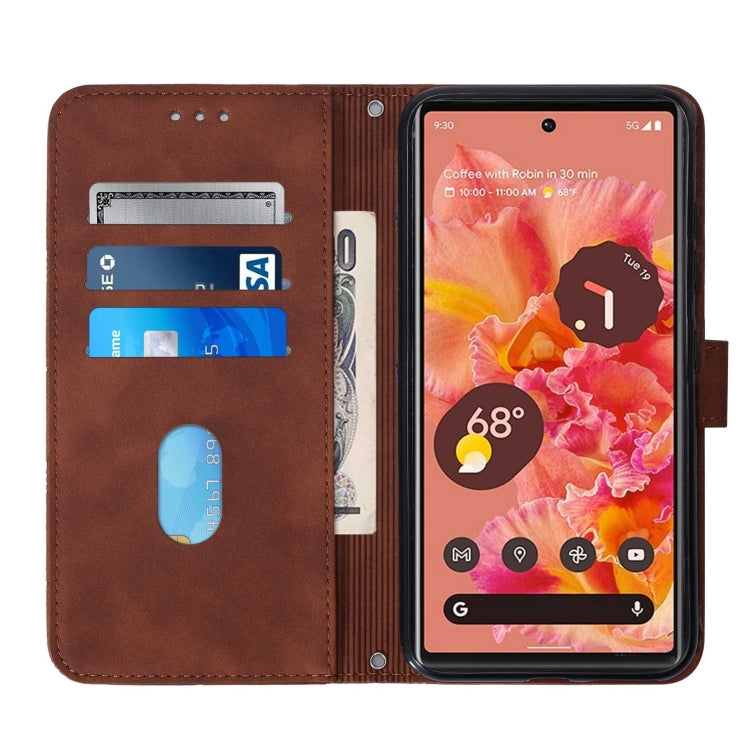 For Google Pixel 6 Crossbody 3D Embossed Flip Leather Phone Case