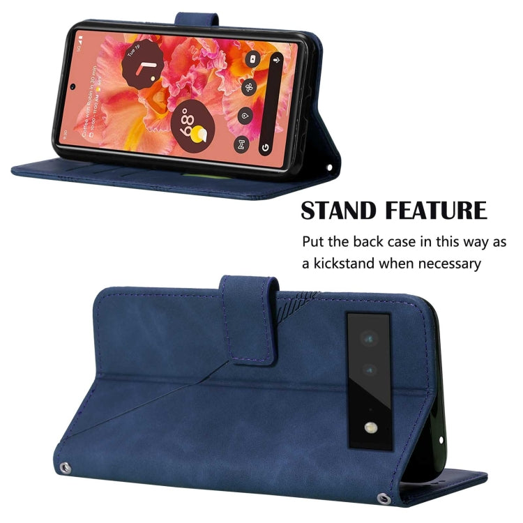 For Google Pixel 6 Crossbody 3D Embossed Flip Leather Phone Case