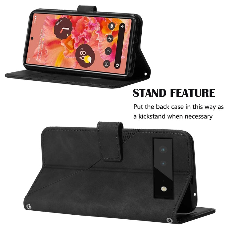 For Google Pixel 6 Crossbody 3D Embossed Flip Leather Phone Case