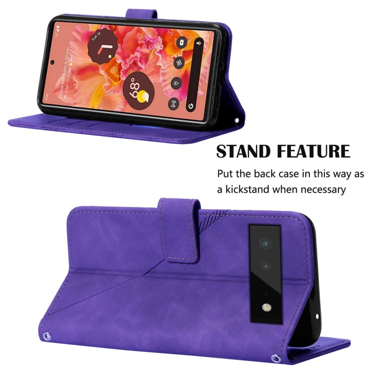 For Google Pixel 6 Crossbody 3D Embossed Flip Leather Phone Case