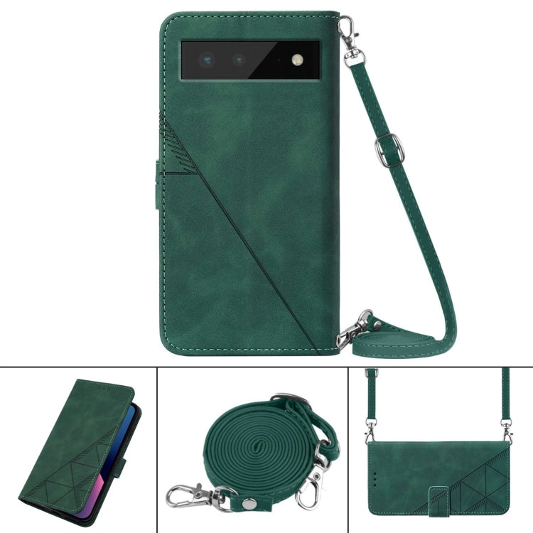 For Google Pixel 6 Crossbody 3D Embossed Flip Leather Phone Case