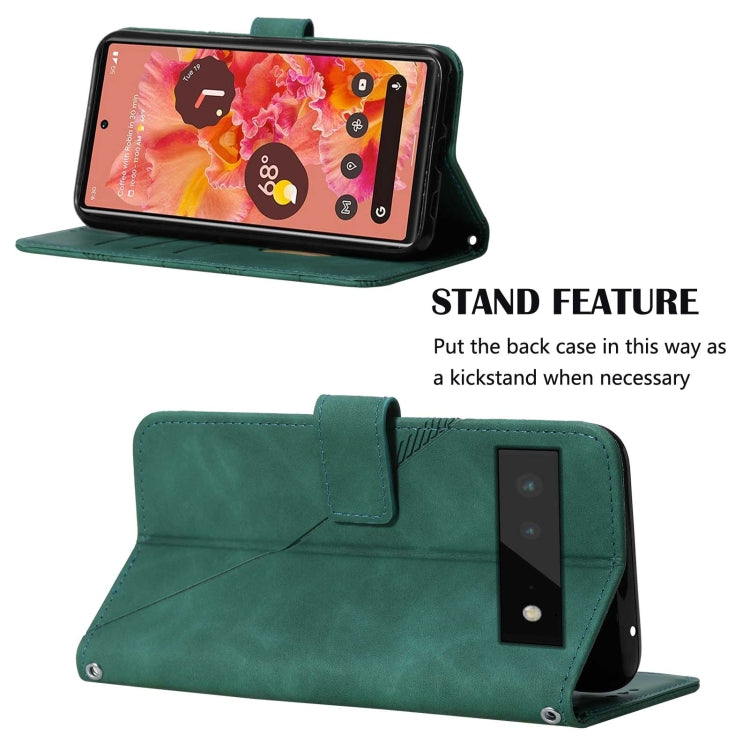 For Google Pixel 6 Crossbody 3D Embossed Flip Leather Phone Case