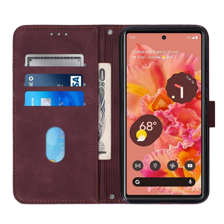 For Google Pixel 6 Crossbody 3D Embossed Flip Leather Phone Case