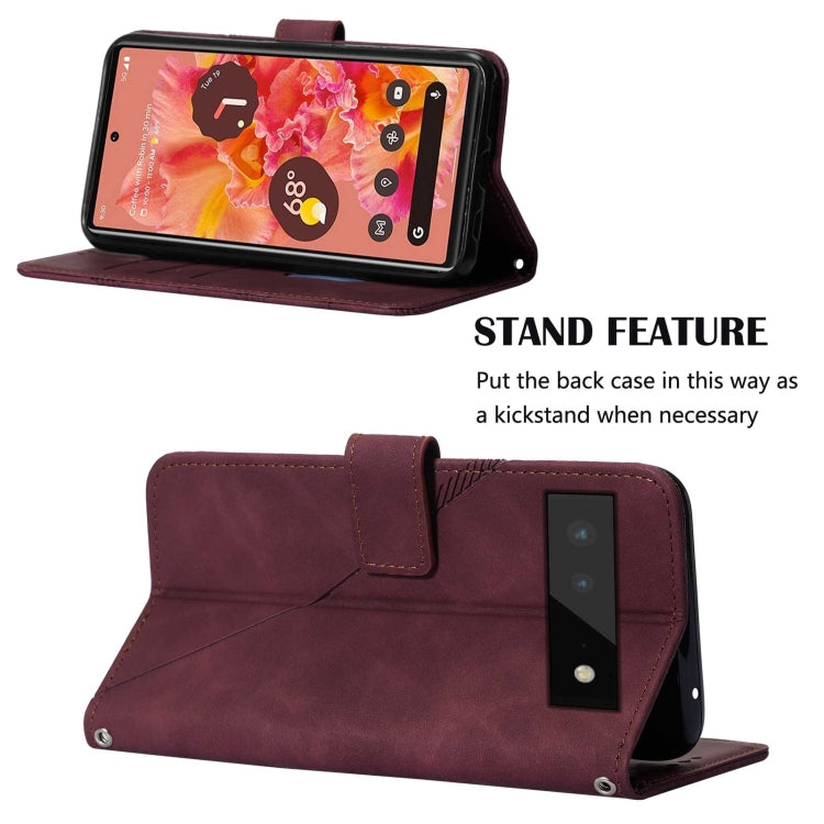 For Google Pixel 6 Crossbody 3D Embossed Flip Leather Phone Case