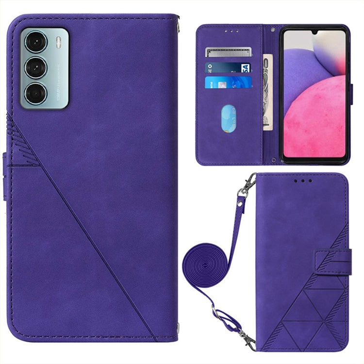 For Motorola Moto G200 5G/Edge S30 5G Crossbody 3D Embossed Flip Leather Phone Case