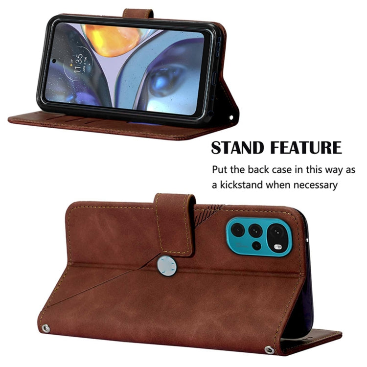 For Motorola Moto G22 Crossbody 3D Embossed Flip Leather Phone Case