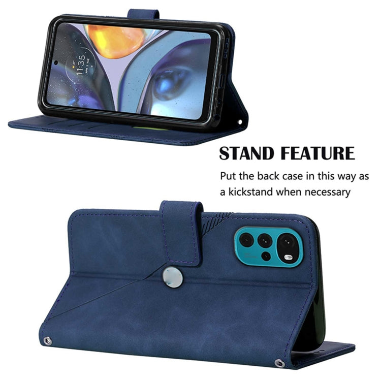 For Motorola Moto G22 Crossbody 3D Embossed Flip Leather Phone Case