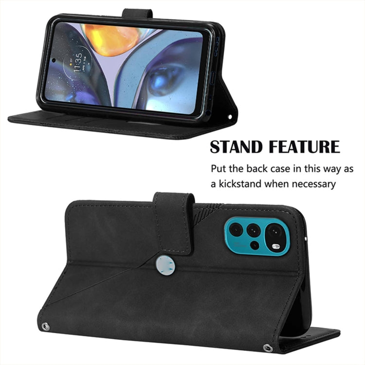 For Motorola Moto G22 Crossbody 3D Embossed Flip Leather Phone Case