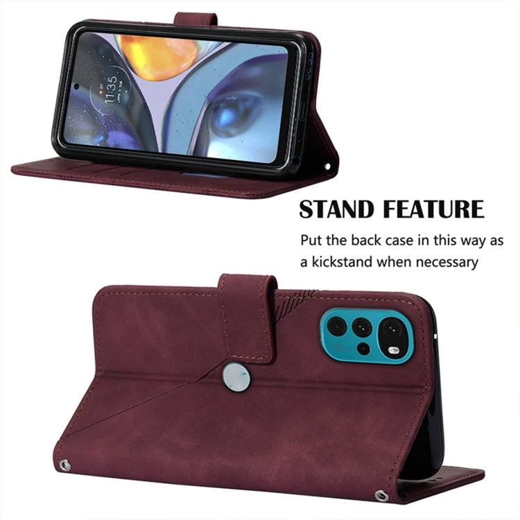 For Motorola Moto G22 Crossbody 3D Embossed Flip Leather Phone Case
