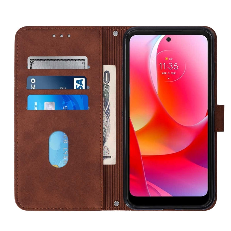 For Motorola Moto G Power 2022 Crossbody 3D Embossed Flip Leather Phone Case