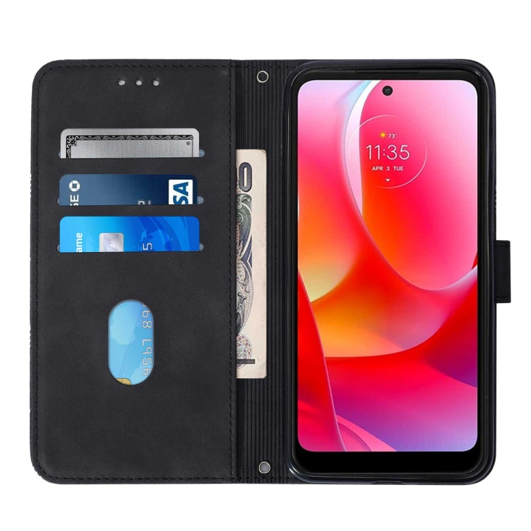 For Motorola Moto G Power 2022 Crossbody 3D Embossed Flip Leather Phone Case