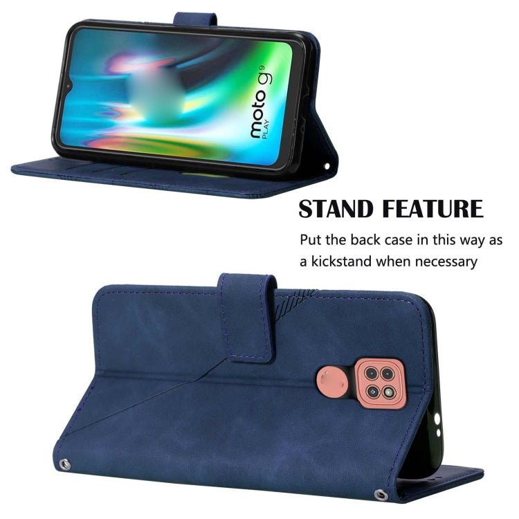 For Motorola Moto G9 / G9 Play Crossbody 3D Embossed Flip Leather Phone Case
