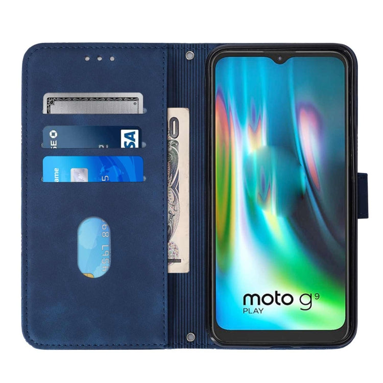For Motorola Moto G9 / G9 Play Crossbody 3D Embossed Flip Leather Phone Case
