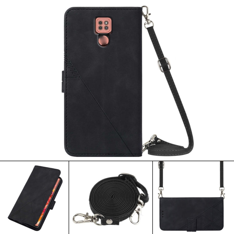 For Motorola Moto G9 / G9 Play Crossbody 3D Embossed Flip Leather Phone Case