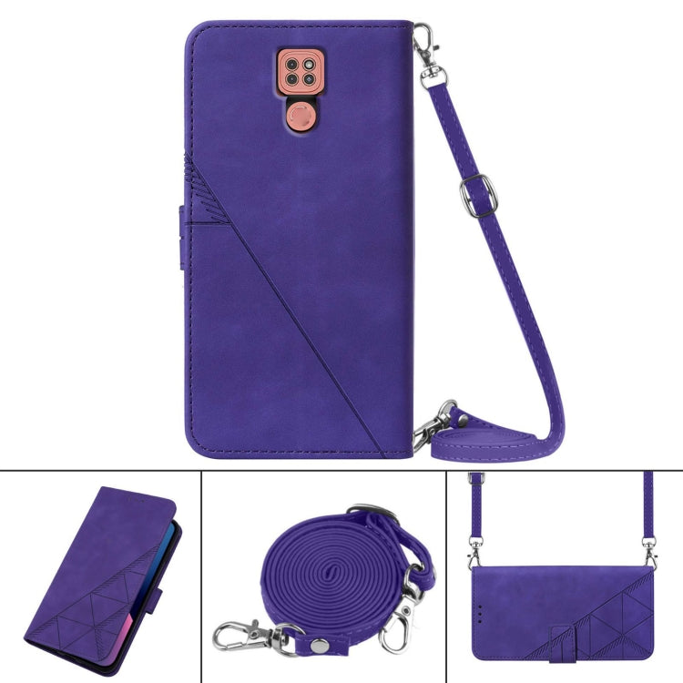 For Motorola Moto G9 / G9 Play Crossbody 3D Embossed Flip Leather Phone Case