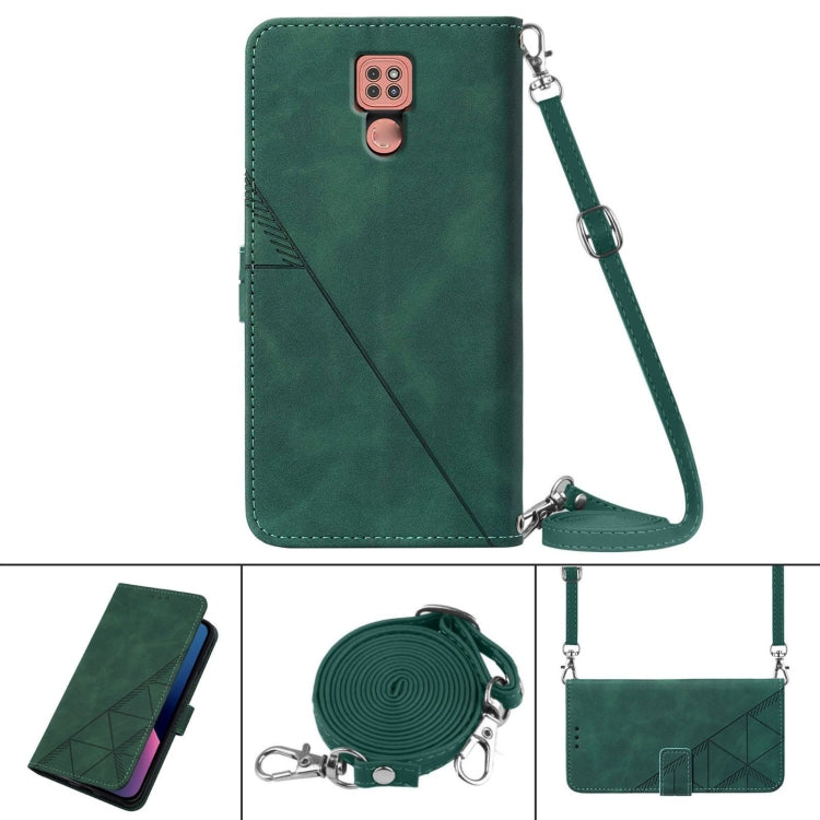 For Motorola Moto G9 / G9 Play Crossbody 3D Embossed Flip Leather Phone Case