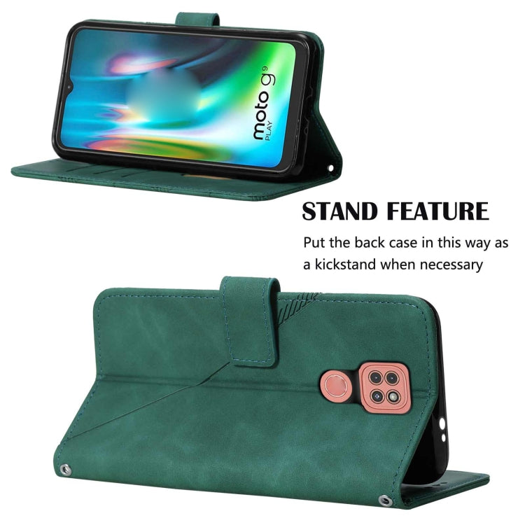 For Motorola Moto G9 / G9 Play Crossbody 3D Embossed Flip Leather Phone Case