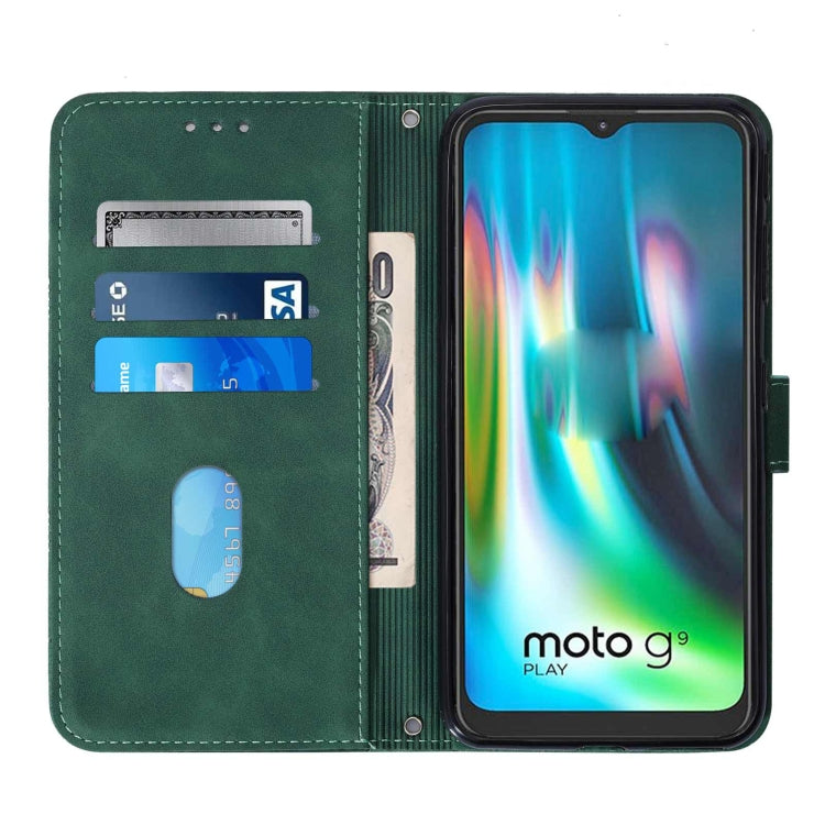 For Motorola Moto G9 / G9 Play Crossbody 3D Embossed Flip Leather Phone Case