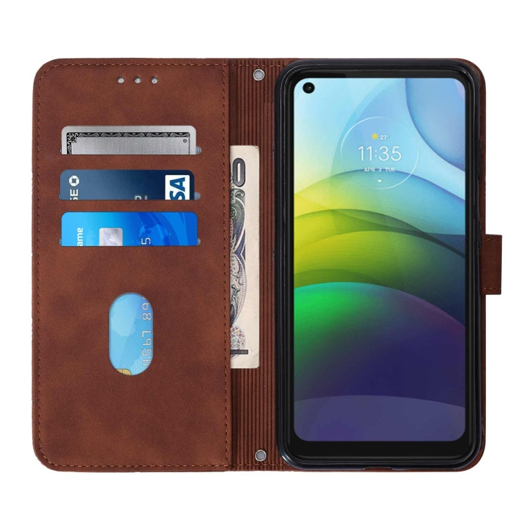 For Motorola Moto G9 Power Crossbody 3D Embossed Flip Leather Phone Case