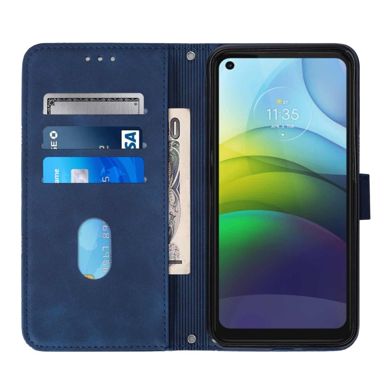 For Motorola Moto G9 Power Crossbody 3D Embossed Flip Leather Phone Case