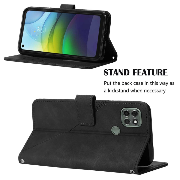 For Motorola Moto G9 Power Crossbody 3D Embossed Flip Leather Phone Case