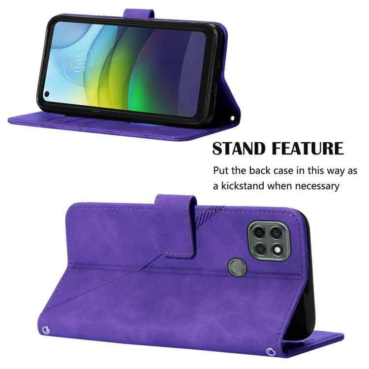 For Motorola Moto G9 Power Crossbody 3D Embossed Flip Leather Phone Case