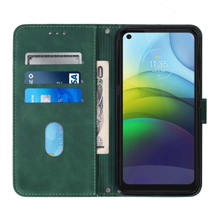 For Motorola Moto G9 Power Crossbody 3D Embossed Flip Leather Phone Case