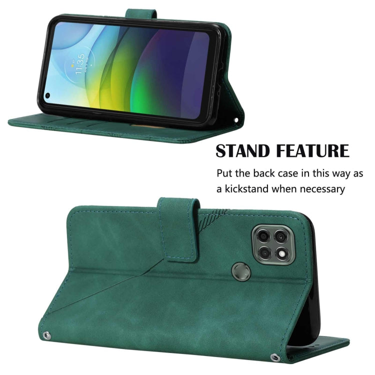 For Motorola Moto G9 Power Crossbody 3D Embossed Flip Leather Phone Case