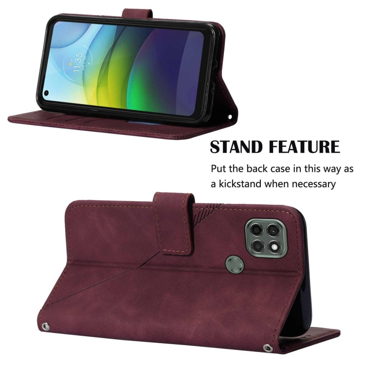 For Motorola Moto G9 Power Crossbody 3D Embossed Flip Leather Phone Case